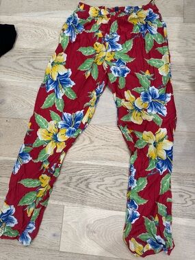 Polo by Ralph Lauren Red Tropical Floral Elastic Waist Skirt